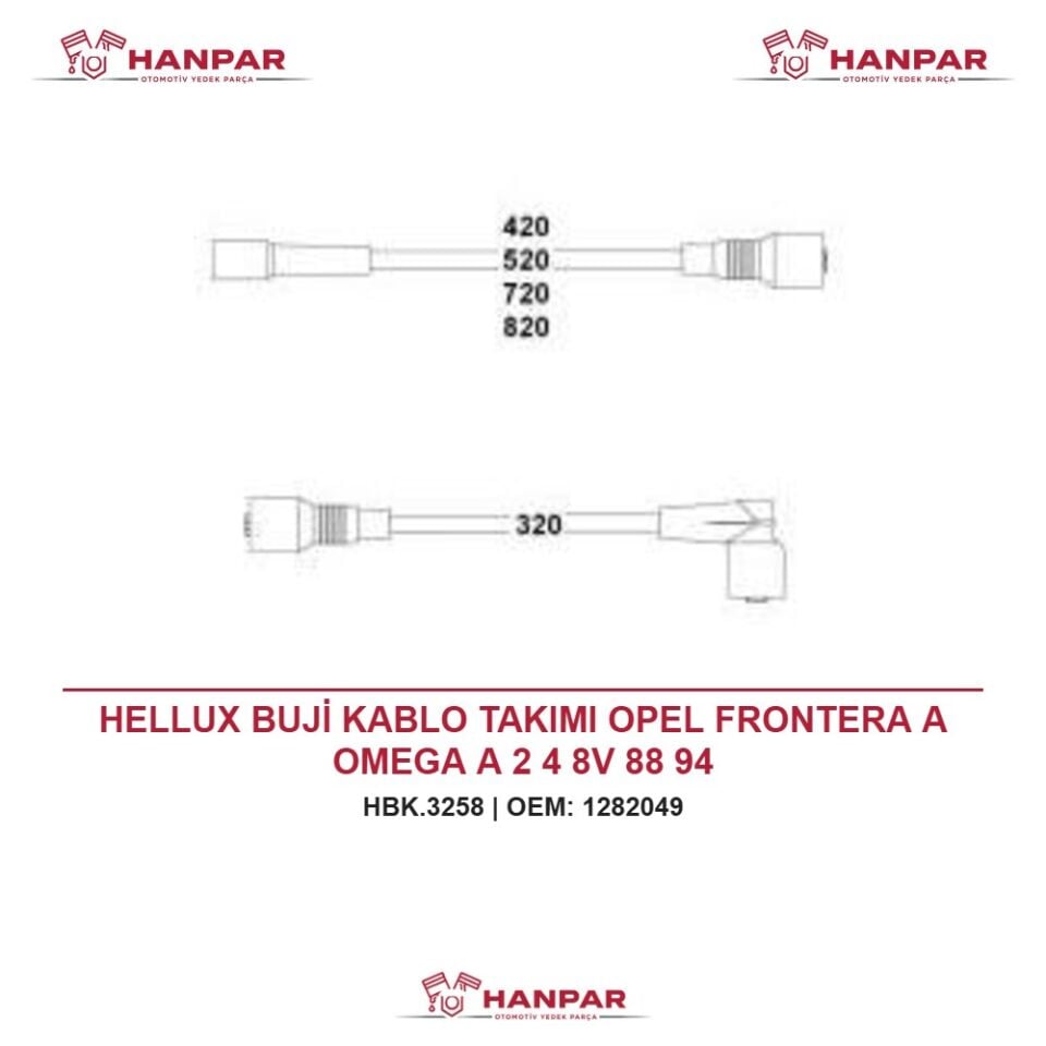 HELLUX BUJİ KABLO TAKIMI OPEL FRONTERA A OMEGA A 2 4 8V 88 94