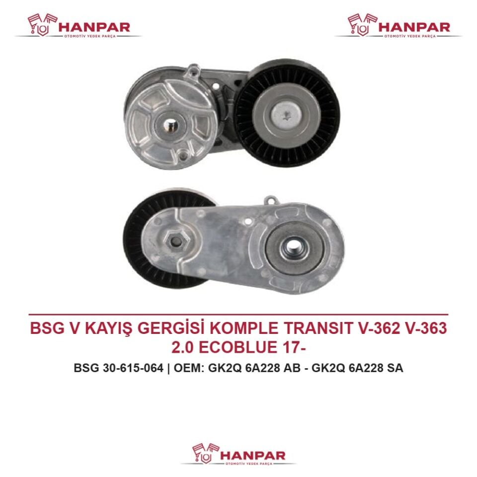 BSG V KAYIŞ GERGİSİ KOMPLE TRANSIT V-362 V-363 2.0 ECOBLUE 17-