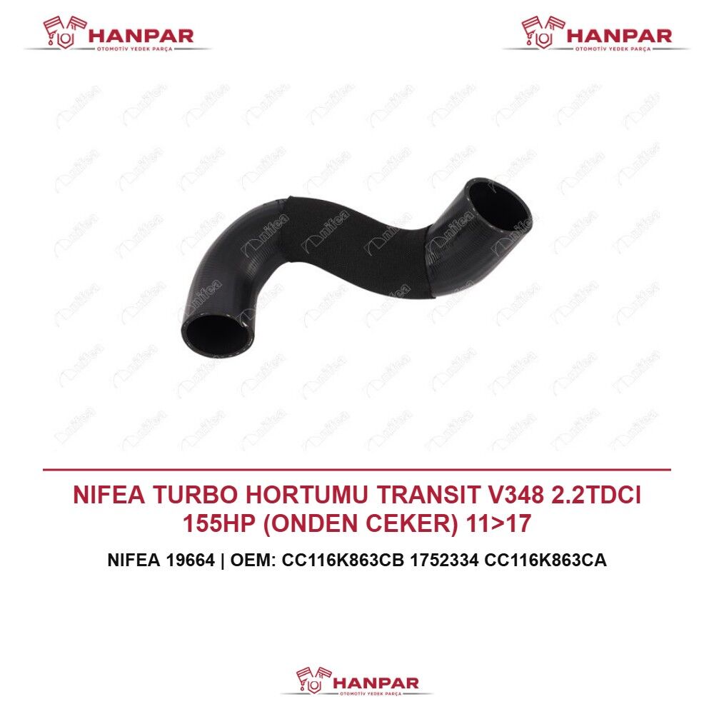 NIFEA TURBO HORTUMU TRANSIT V348 2.2TDCI 155HP (ONDEN CEKER) 11>17