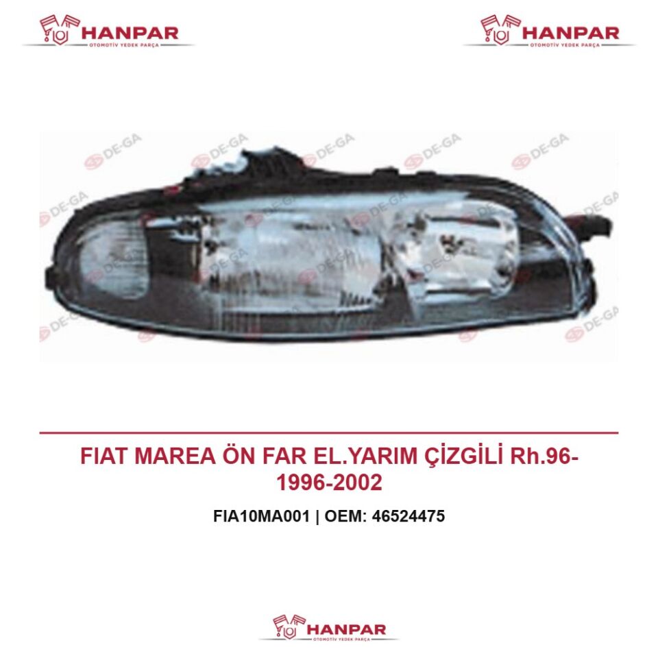 FIAT MAREA ÖN FAR EL.YARIM ÇİZGİLİ Rh.96- 1996-2002
