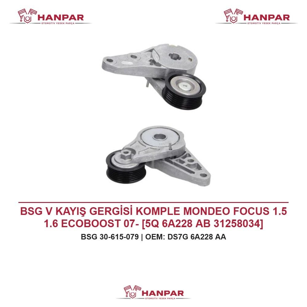 BSG V KAYIŞ GERGİSİ KOMPLE MONDEO FOCUS 1.5 1.6 ECOBOOST 07- [5Q 6A228 AB 31258034]