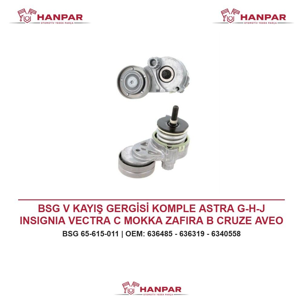 BSG V KAYIŞ GERGİSİ KOMPLE ASTRA G-H-J INSIGNIA VECTRA C MOKKA ZAFIRA B CRUZE AVEO TRAX FIAT STILO-ALFA 159