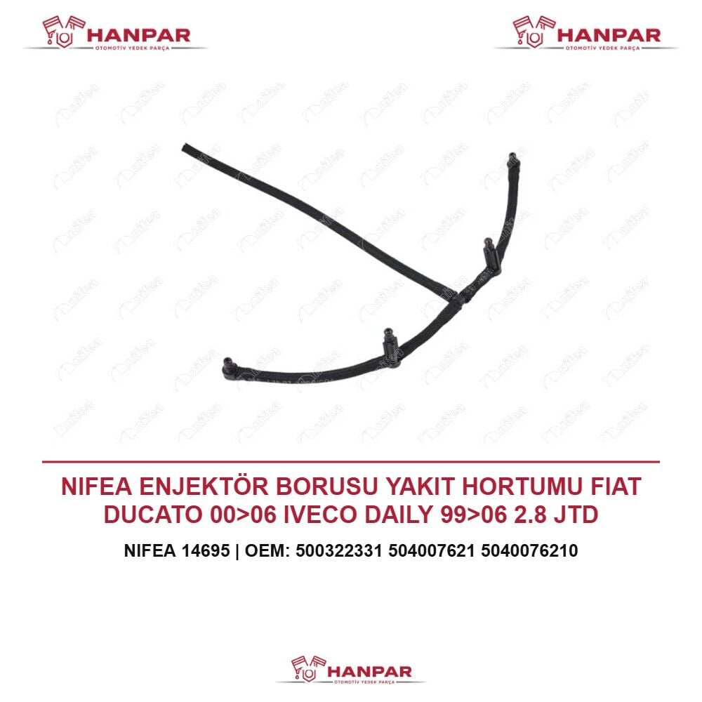 NIFEA ENJEKTÖR BORUSU YAKIT HORTUMU FIAT DUCATO 00>06 IVECO DAILY 99>06 2.8 JTD
