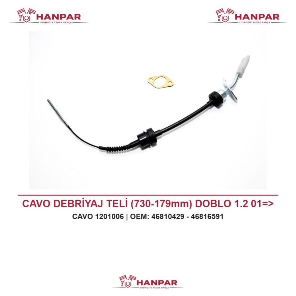 CAVO DEBRİYAJ TELİ (730-179mm) DOBLO 1.2 01=>