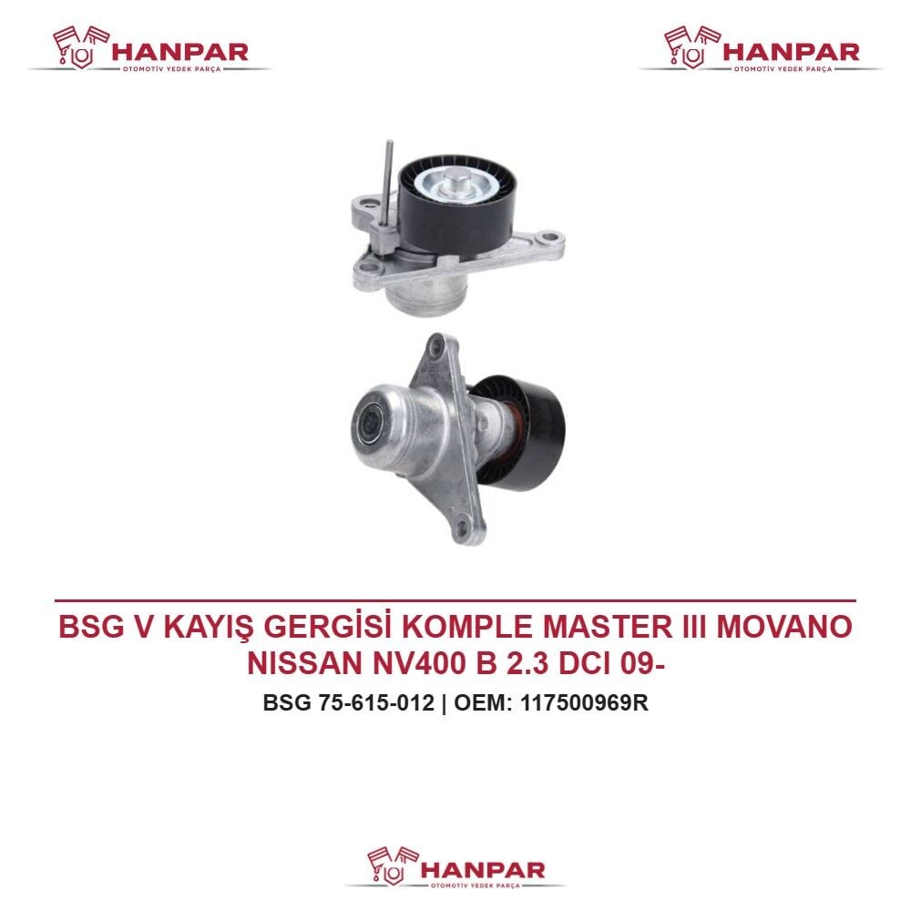 BSG V KAYIŞ GERGİSİ KOMPLE MASTER III MOVANO NISSAN NV400 B 2.3 DCI 09-