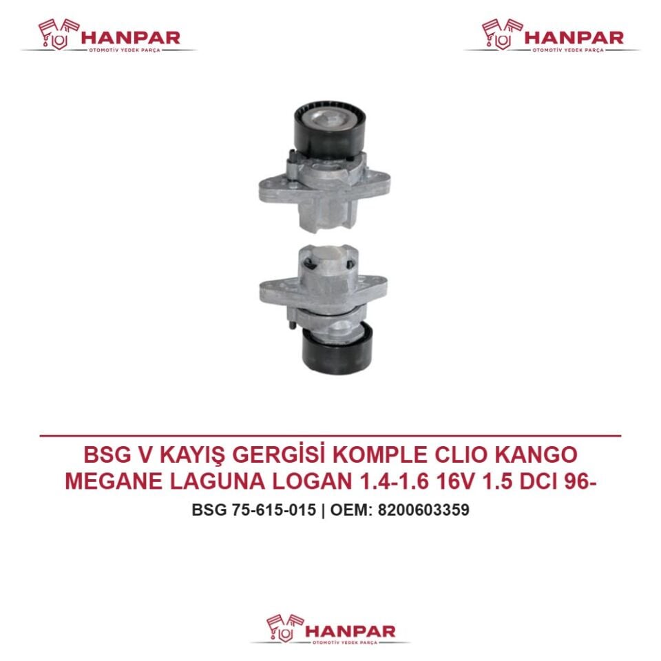 BSG V KAYIŞ GERGİSİ KOMPLE CLIO KANGO MEGANE LAGUNA LOGAN 1.4-1.6 16V 1.5 DCI 96-