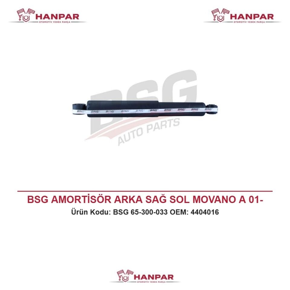 BSG AMORTİSÖR ARKA SAĞ SOL MOVANO A 01-