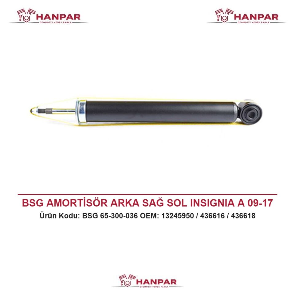 BSG AMORTİSÖR ARKA SAĞ SOL INSIGNIA A 09-17