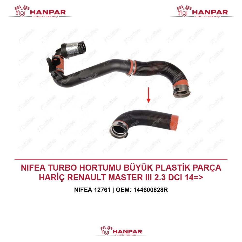 NIFEA TURBO HORTUMU BÜYÜK PLASTİK PARÇA HARİÇ RENAULT MASTER III 2.3 DCI 14=>