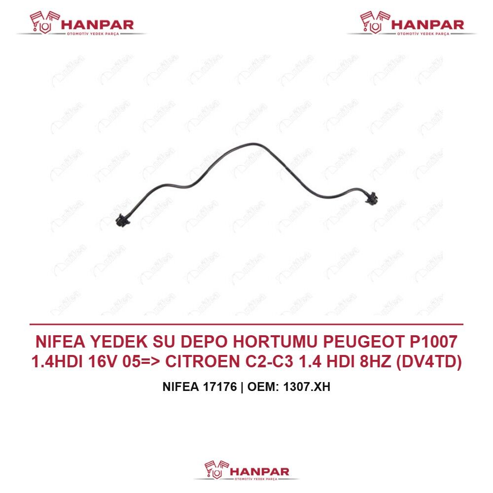 NIFEA YEDEK SU DEPO HORTUMU PEUGEOT P1007 1.4HDI 16V 05=> CITROEN C2-C3 1.4 HDI 8HZ (DV4TD)