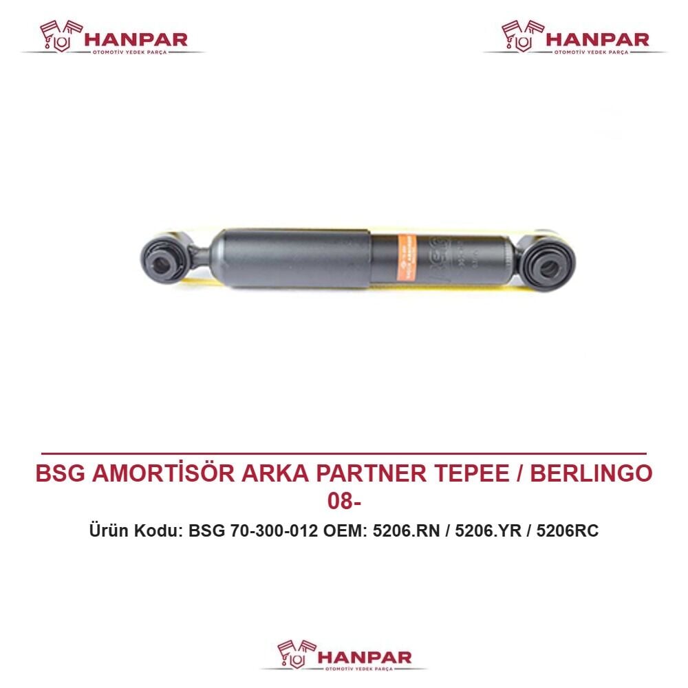 BSG AMORTİSÖR ARKA PARTNER TEPEE / BERLINGO 08-