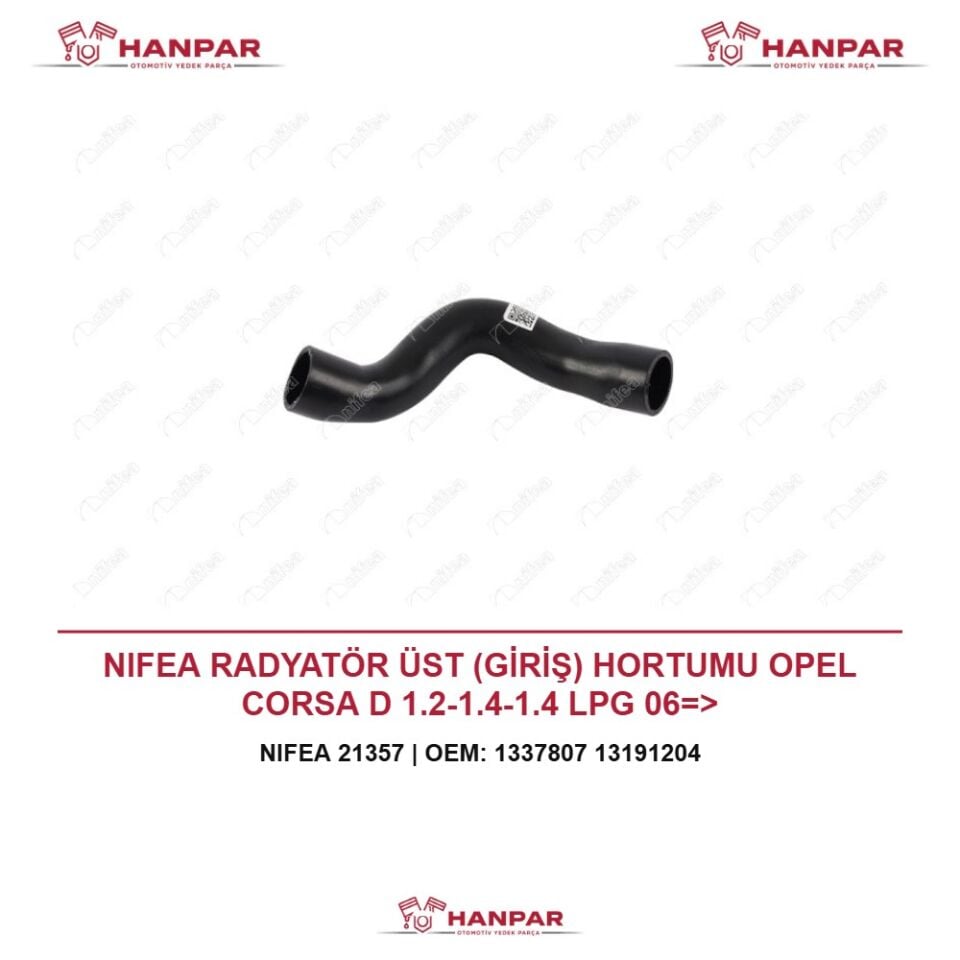 NIFEA RADYATÖR ÜST (GİRİŞ) HORTUMU OPEL CORSA D 1.2-1.4-1.4 LPG 06=>