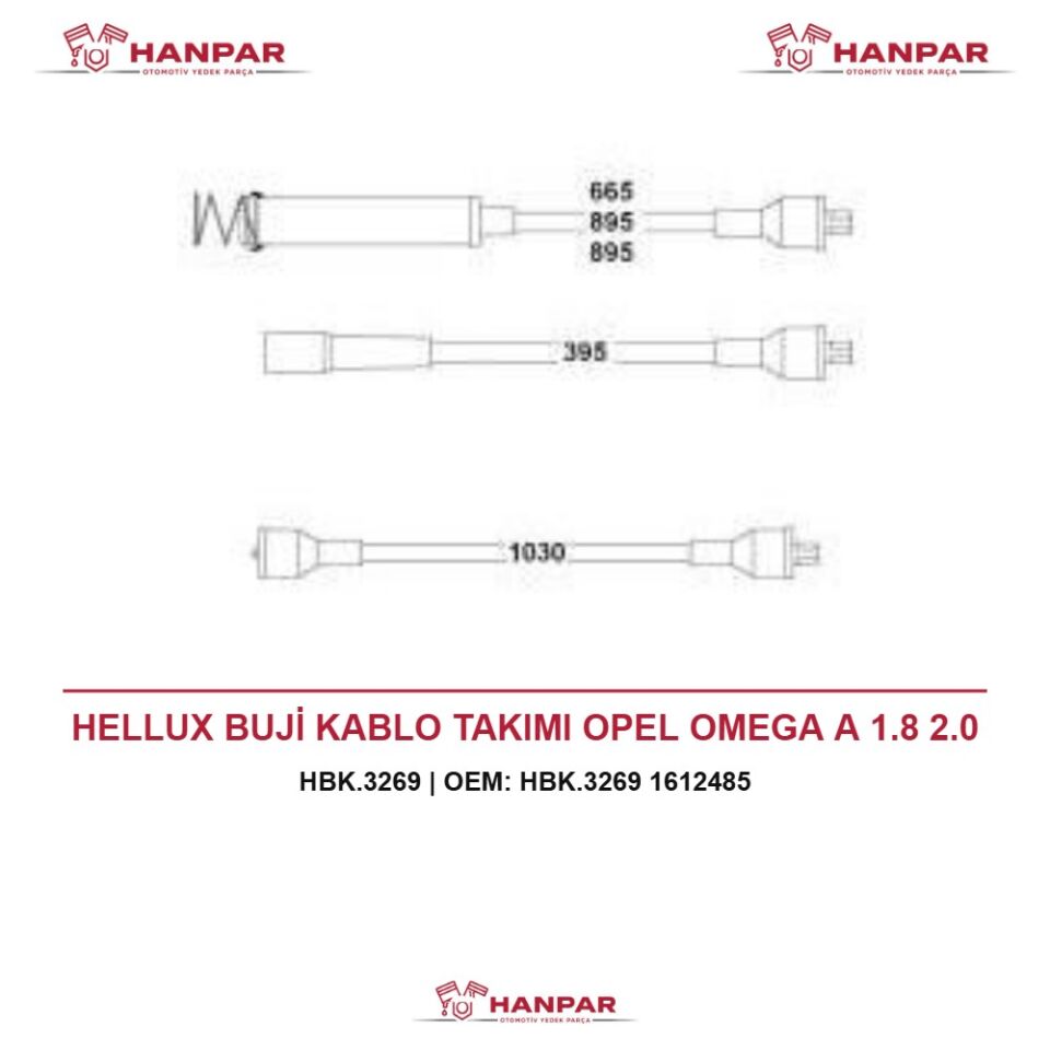 HELLUX BUJİ KABLO TAKIMI OPEL OMEGA A 1.8 2.0