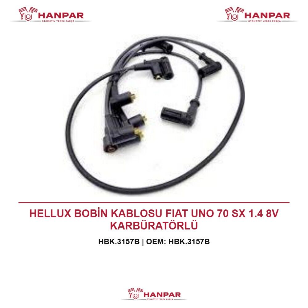 HELLUX BOBİN KABLOSU FIAT UNO 70 SX 1.4 8V KARBÜRATÖRLÜ