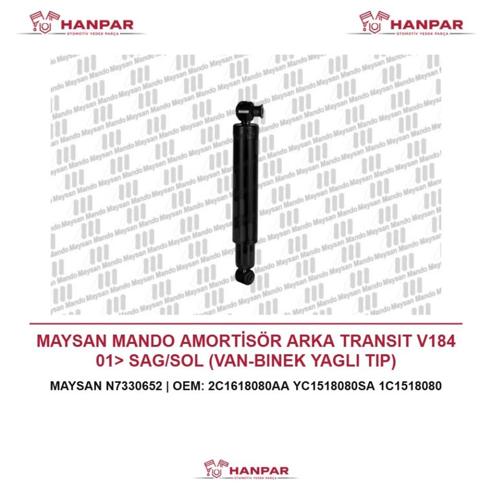 MAYSAN MANDO AMORTİSÖR ARKA TRANSIT V184 01> SAG/SOL (VAN-BINEK YAGLI TIP)