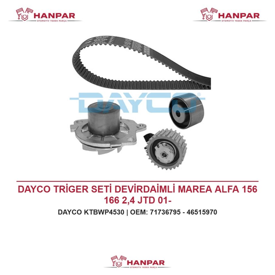 DAYCO TRİGER SETİ DEVİRDAİMLİ MAREA ALFA 156 166 2,4 JTD 01-