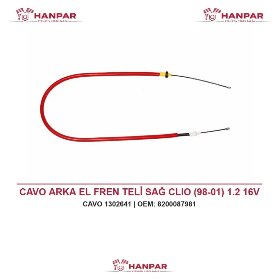 CAVO ARKA EL FREN TELİ SAĞ CLIO (98-01) 1.2 16V