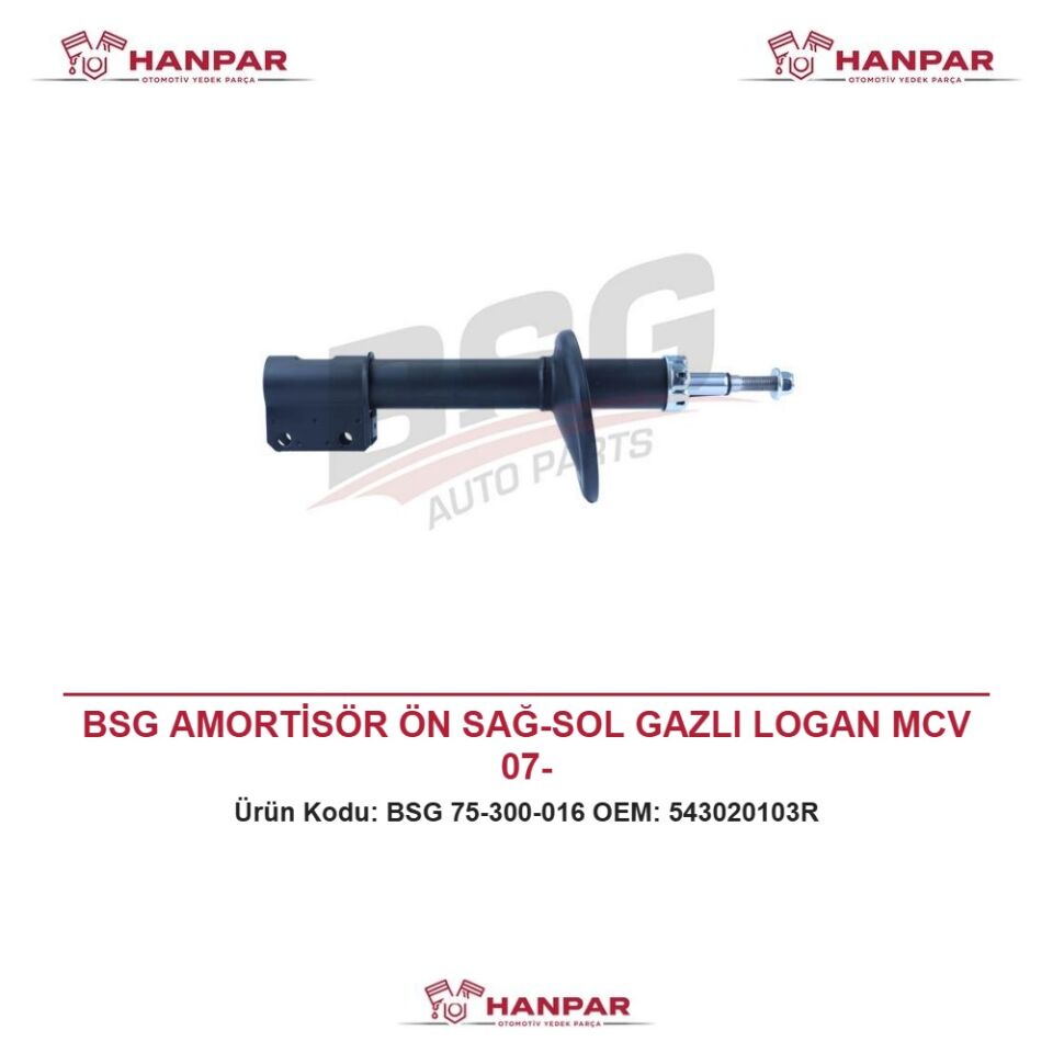 BSG AMORTİSÖR ÖN SAĞ-SOL GAZLI LOGAN MCV 07-