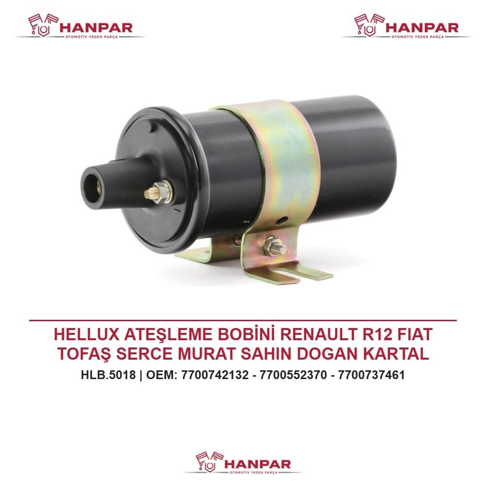 HELLUX ATEŞLEME BOBİNİ RENAULT R12 FIAT TOFAŞ SERCE MURAT SAHIN DOGAN KARTAL