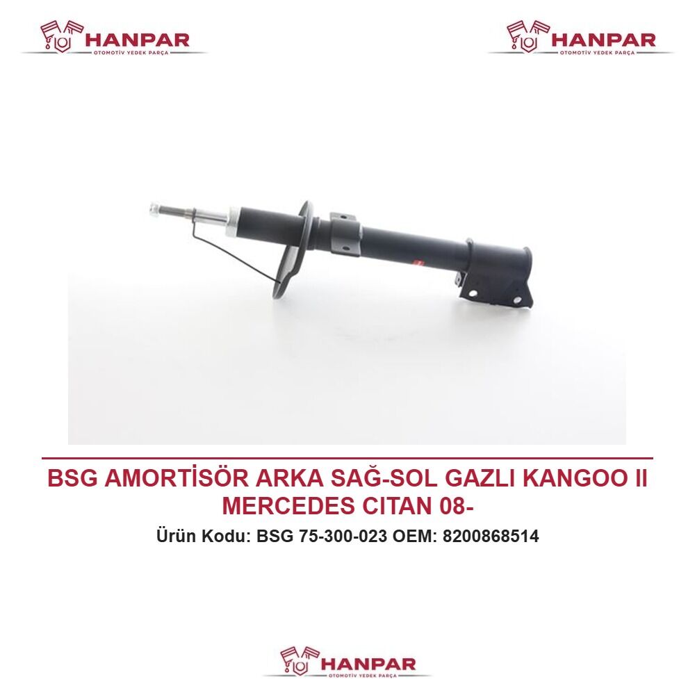 BSG AMORTİSÖR ARKA SAĞ-SOL GAZLI KANGOO II MERCEDES CITAN 08-