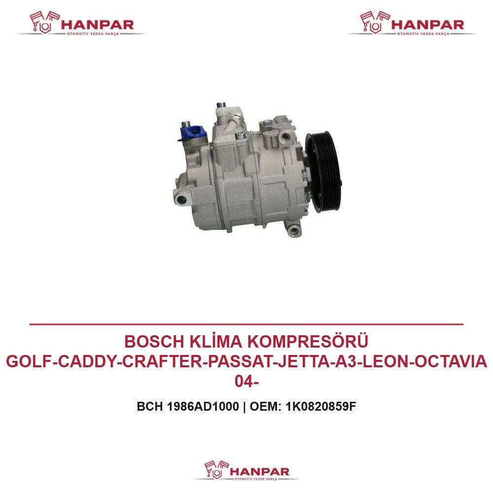 BOSCH KLİMA KOMPRESÖRÜ GOLF-CADDY-CRAFTER-PASSAT-JETTA-A3-LEON-OCTAVIA 04-