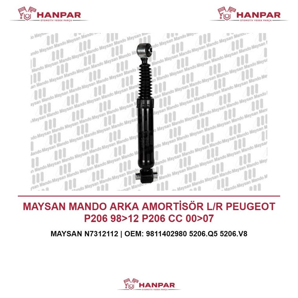 MAYSAN MANDO ARKA AMORTİSÖR L/R PEUGEOT P206 98>12 P206 CC 00>07