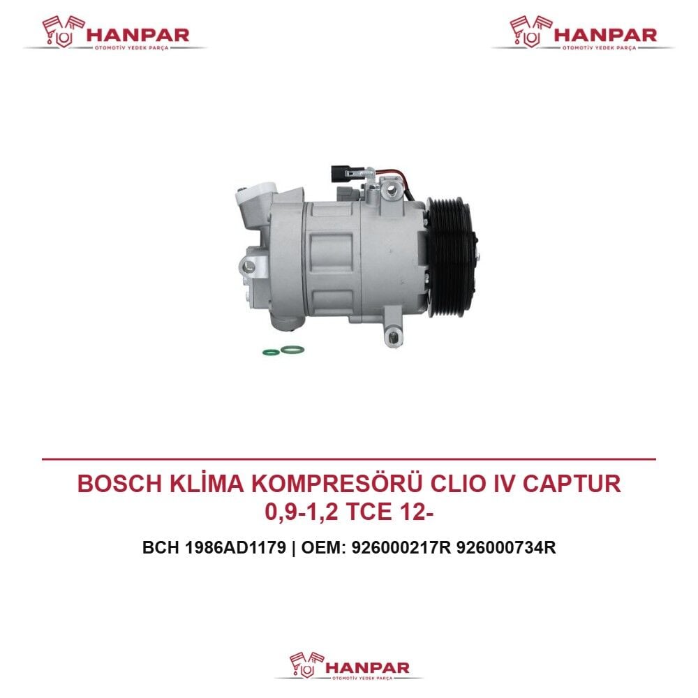 BOSCH KLİMA KOMPRESÖRÜ CLIO IV CAPTUR 0,9-1,2 TCE 12-