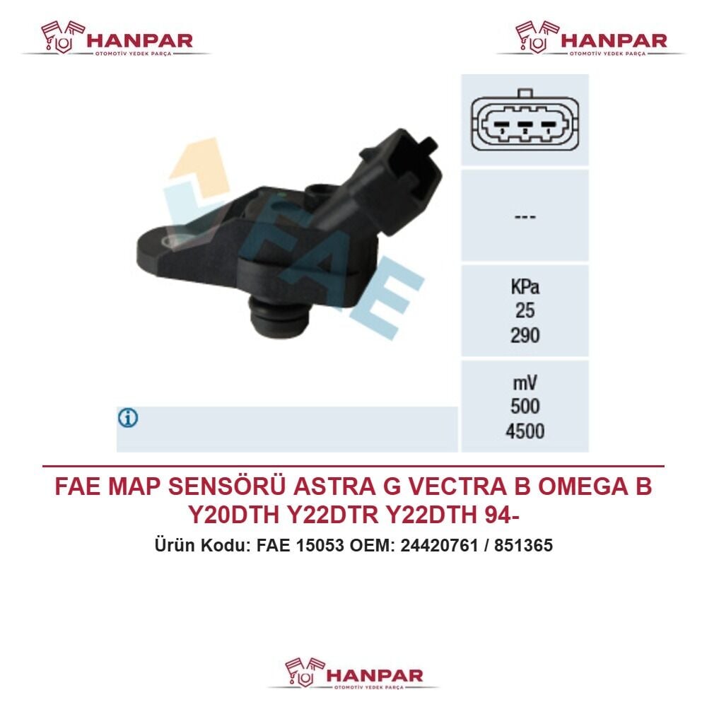 FAE MAP SENSÖRÜ ASTRA G VECTRA B OMEGA B Y20DTH Y22DTR Y22DTH 94-