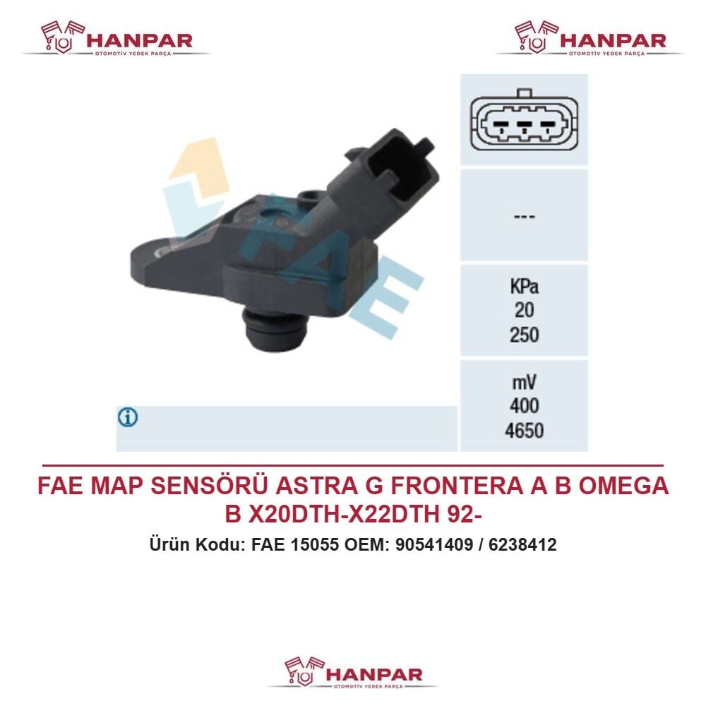FAE MAP SENSÖRÜ ASTRA G FRONTERA A B OMEGA B X20DTH-X22DTH 92-