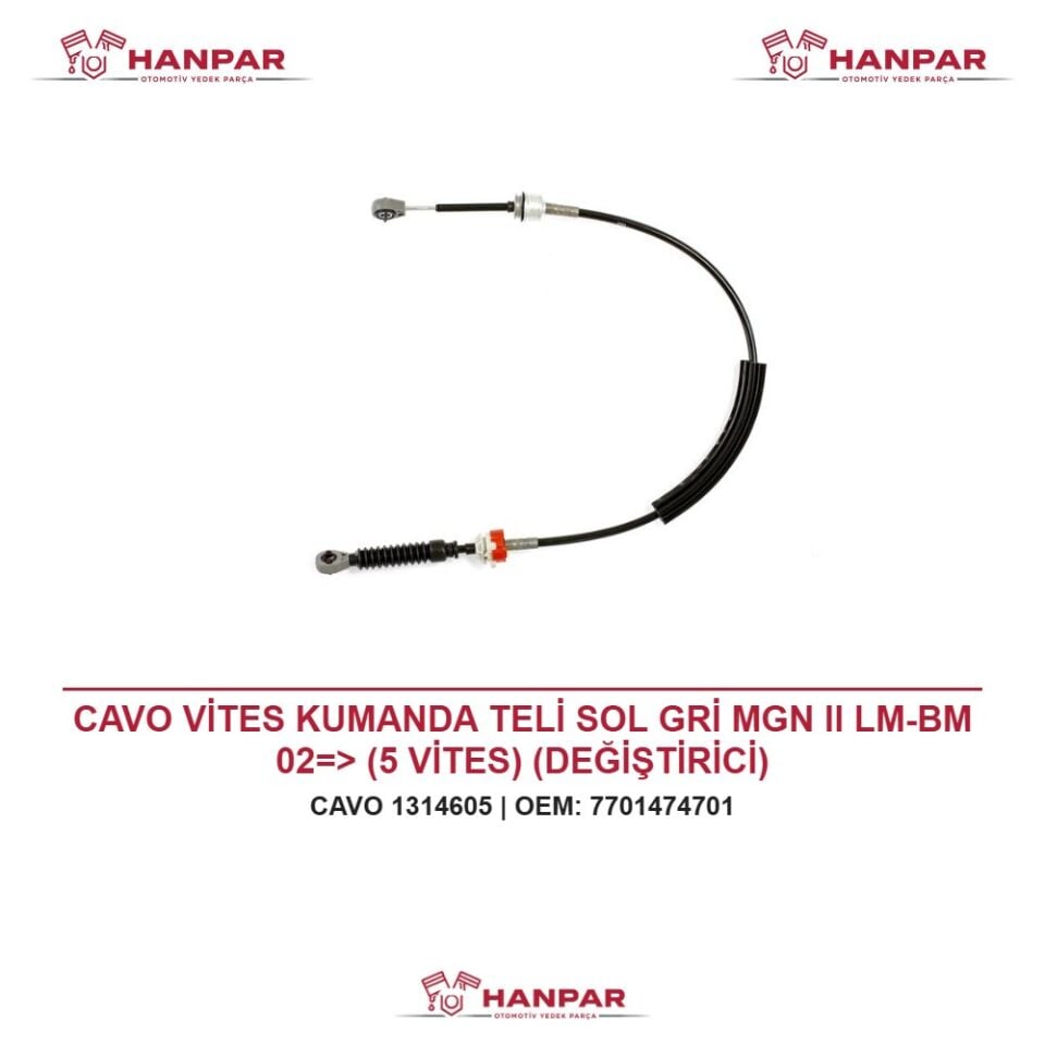 CAVO VİTES KUMANDA TELİ SOL GRİ MGN II LM-BM 02=> (5 VİTES) (DEĞİŞTİRİCİ)