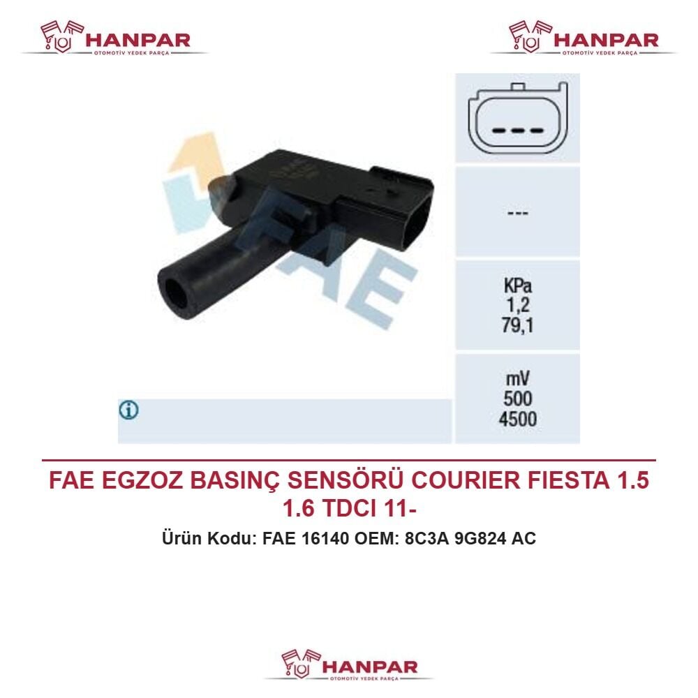 FAE EGZOZ BASINÇ SENSÖRÜ COURIER FIESTA 1.5 1.6 TDCI 11-