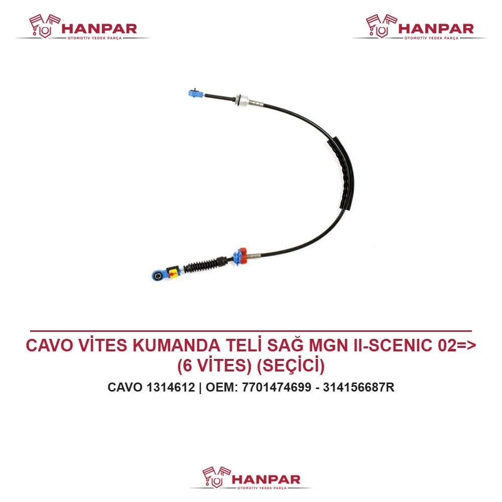 CAVO VİTES KUMANDA TELİ SAĞ MGN II-SCENIC 02=> (6 VİTES) (SEÇİCİ)