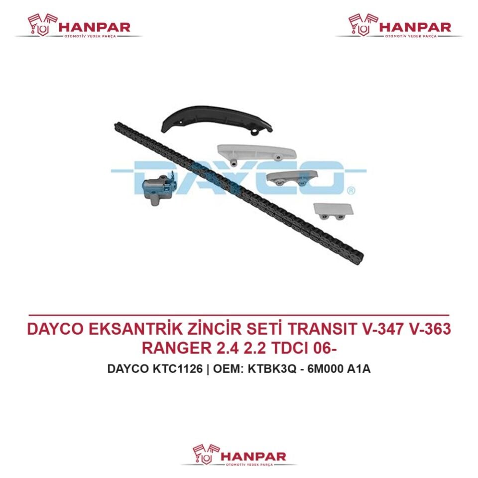 DAYCO EKSANTRİK ZİNCİR SETİ TRANSIT V-347 V-363 RANGER 2.4 2.2 TDCI 06-