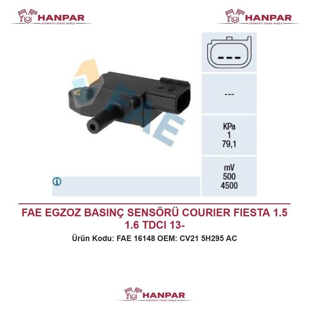 FAE EGZOZ BASINÇ SENSÖRÜ COURIER FIESTA 1.5 1.6 TDCI 13-