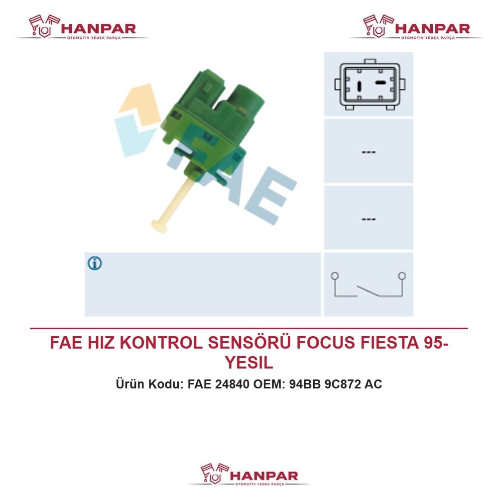 FAE HIZ KONTROL SENSÖRÜ FOCUS FIESTA 95- YESIL