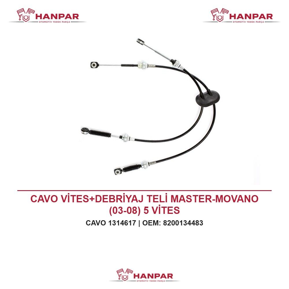CAVO VİTES+DEBRİYAJ TELİ MASTER-MOVANO (03-08) 5 VİTES