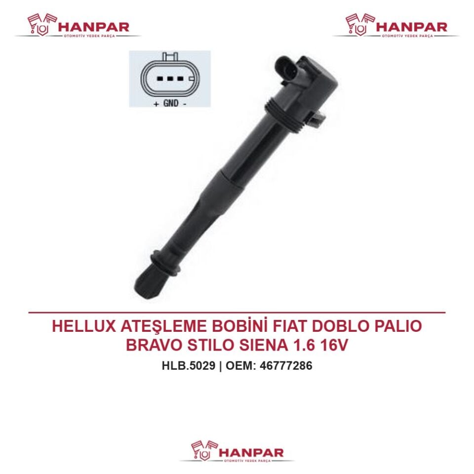 HELLUX ATEŞLEME BOBİNİ FIAT DOBLO PALIO BRAVO STILO SIENA 1.6 16V