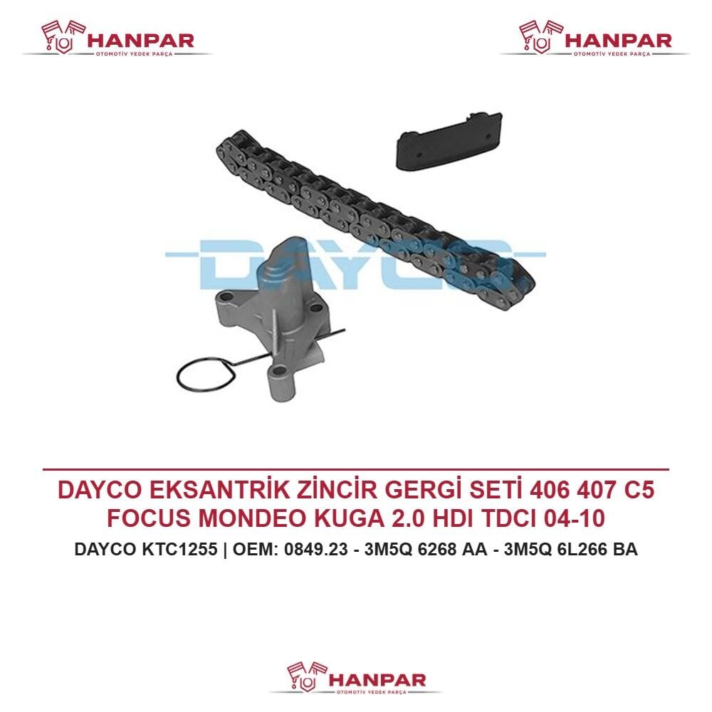 DAYCO EKSANTRİK ZİNCİR GERGİ SETİ 406 407 C5 FOCUS MONDEO KUGA 2.0 HDI TDCI 04-10