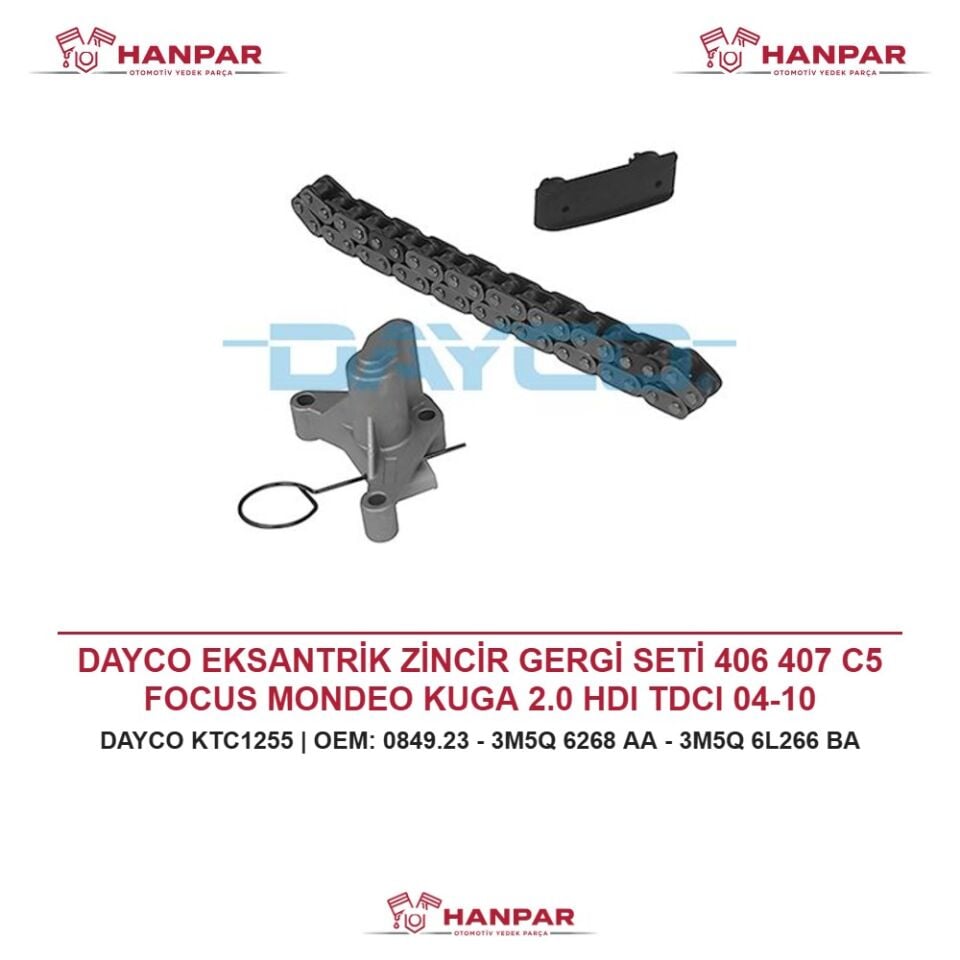 DAYCO EKSANTRİK ZİNCİR GERGİ SETİ 406 407 C5 FOCUS MONDEO KUGA 2.0 HDI TDCI 04-10